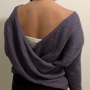 Criss Cross Back Lilac Sweater
